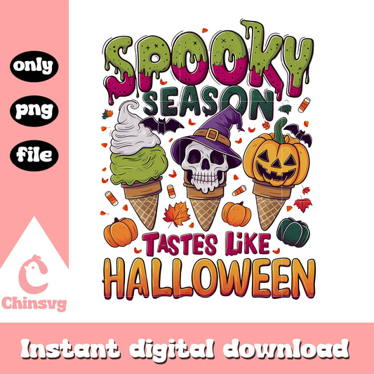 Ice cream spooky season tastes like halloween png, halloween decor png