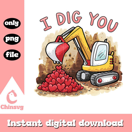 I dig you truck heart shape png, heart png, valentine png