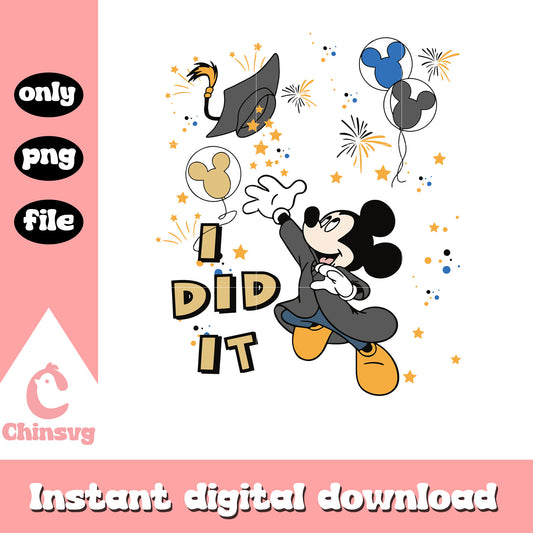 I dit it mickey mouse graduation design png, disney mickey mouse png