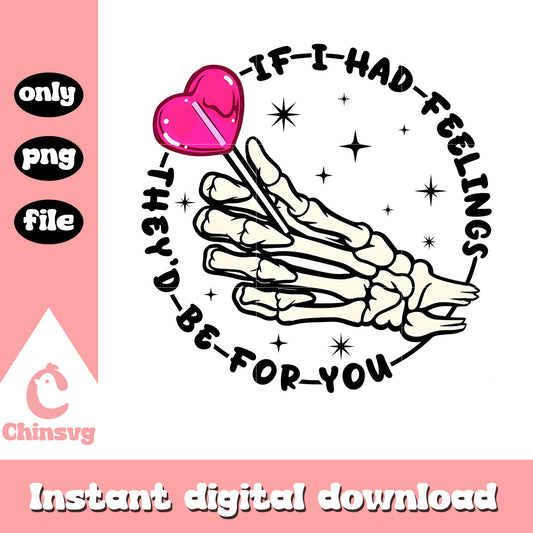 If I had feelings they’d be for you png, skeleton hand png