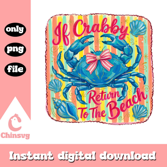 If crabby return to the beach png, beach memes funny​ png