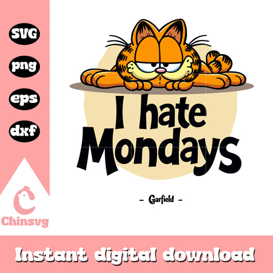 I hate monday garfield svg, Garfield and Friends svg, cartoon svg