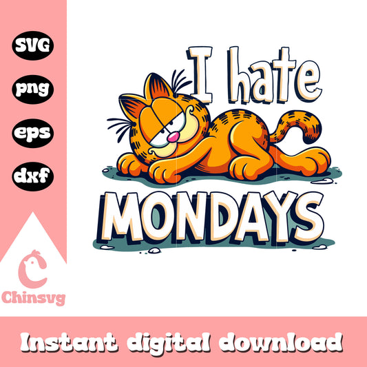 I hate mondays svg, Garfield character svg, cartoon character svg