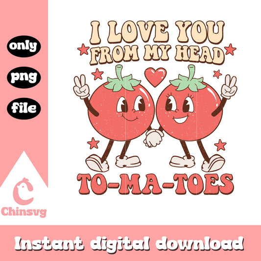 I love you from my heart tomatoes png, tomatoes couple png