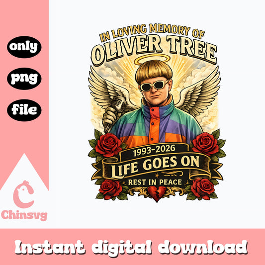 In Loving Memory Of Oliver Tree PNG, Memorial Angel Wing, RIP PNG