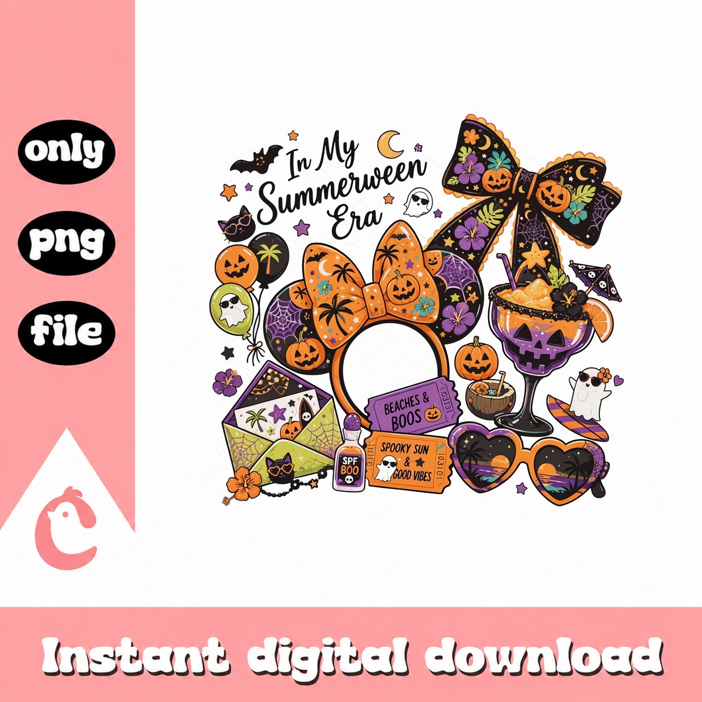 In My Summerween Era PNG, Halloween Summer Vibes, Beach Boo PNG