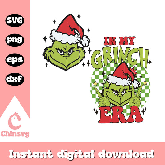 In my grinch era logo christmas design svg, grinch era​ svg