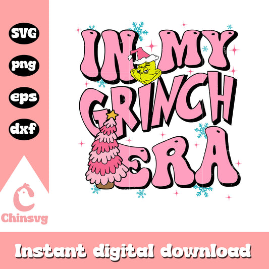 In my grinch era pink christmas tree svg, grinch pink svg