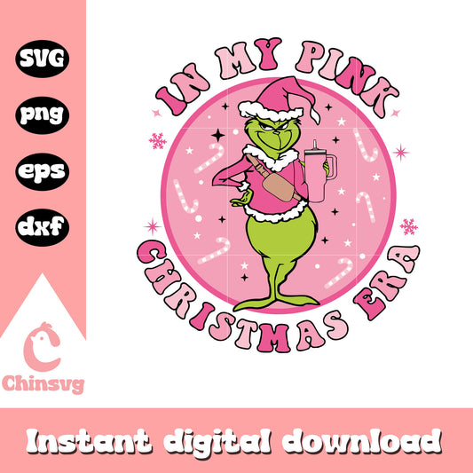 In my pink grinchmas era svg, grinchmas svg​, merry christmas pink​ svg