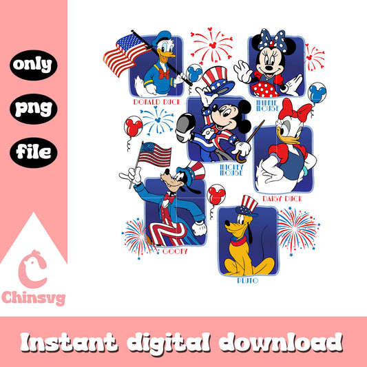 Independence day mickey and friends png, mickey freedom day png