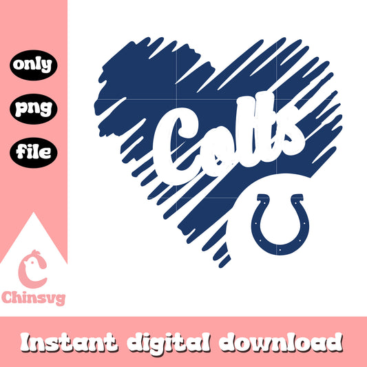 Indianapolis colts heart shaped football logo svg, indianapolis colts sticker svg