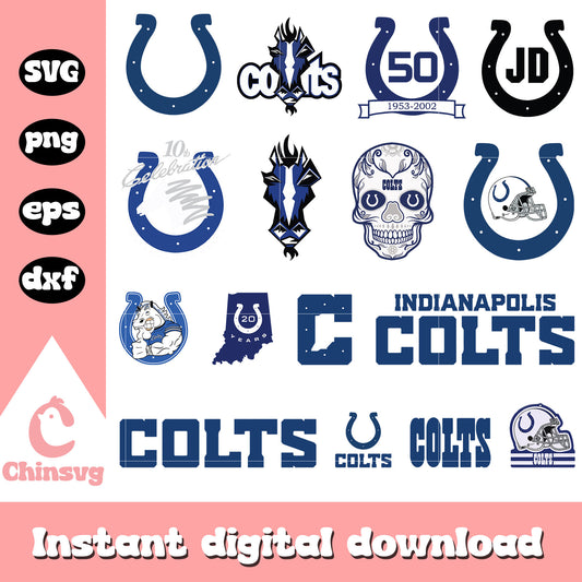 Indianapolis colts logo bundle design svg, indianapolis colts svg