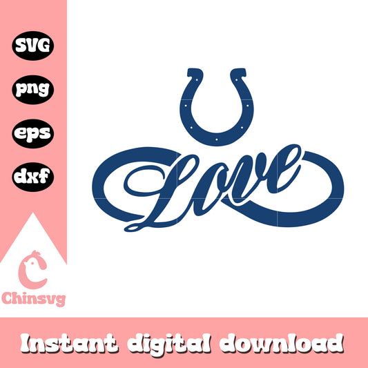 Indianapolis colts love logo svg, nfl indianapolis colts team svg