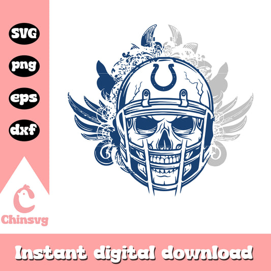 Indianapolis colts skull helmet flower svg, nfl team indianapolis colts svg