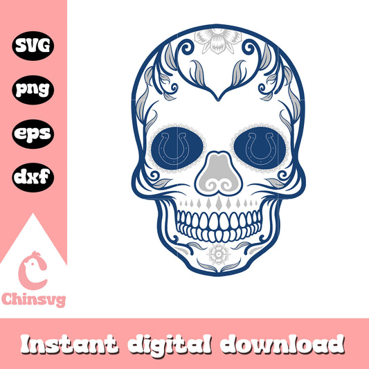 Indianapolis colts skull logo design svg, indianapolis colts nfl svg
