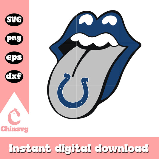 Indianapolis colts tongue logo svg, team indianapolis colts svg