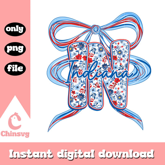 Indiana red blue thin bow png, Coquette Indiana thin bow png