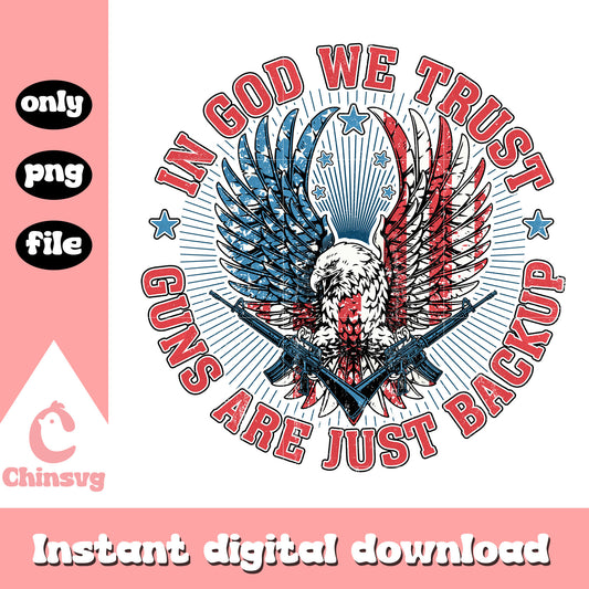 In god we trust vintage eagle png, Guns and eagle logo png