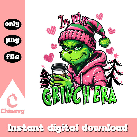 In my grinch era halloween design png, halloween grinch png