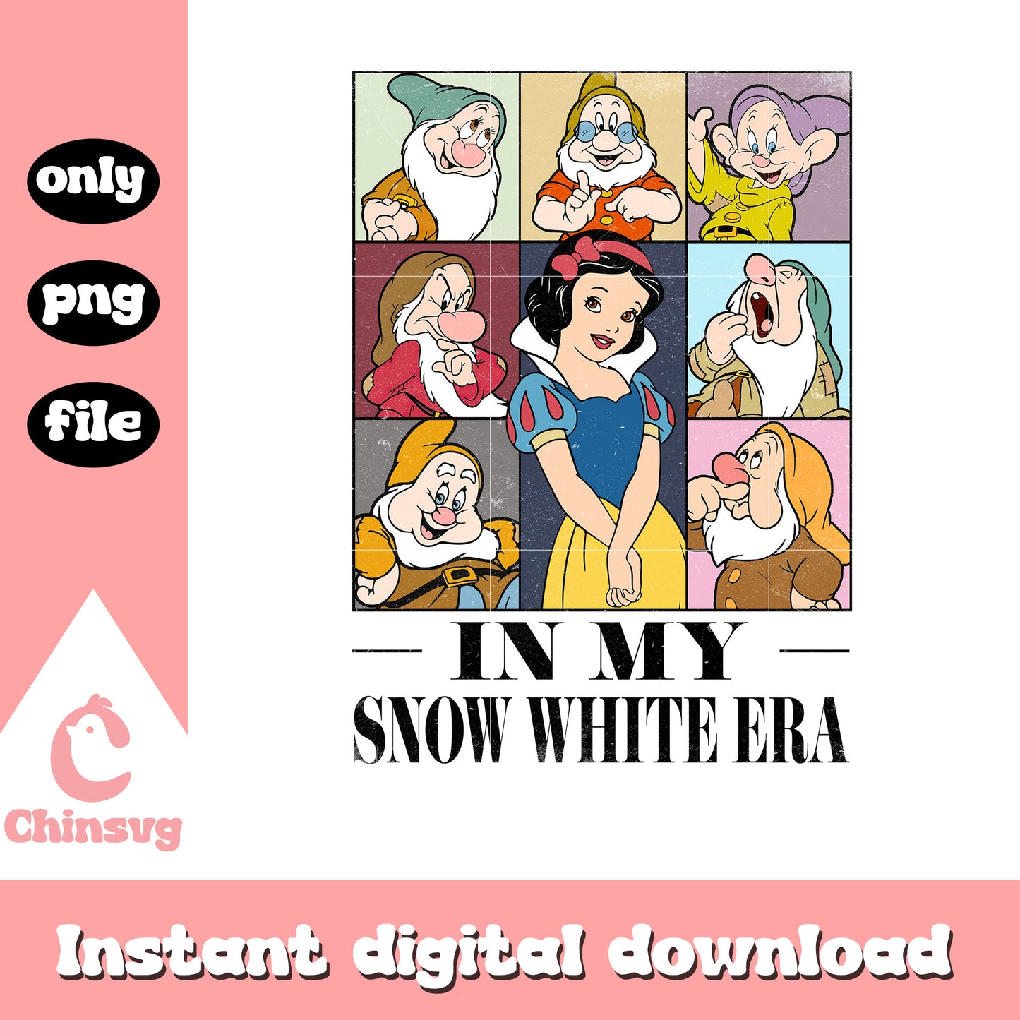 In my snow white era characters clipart png, snow white character png