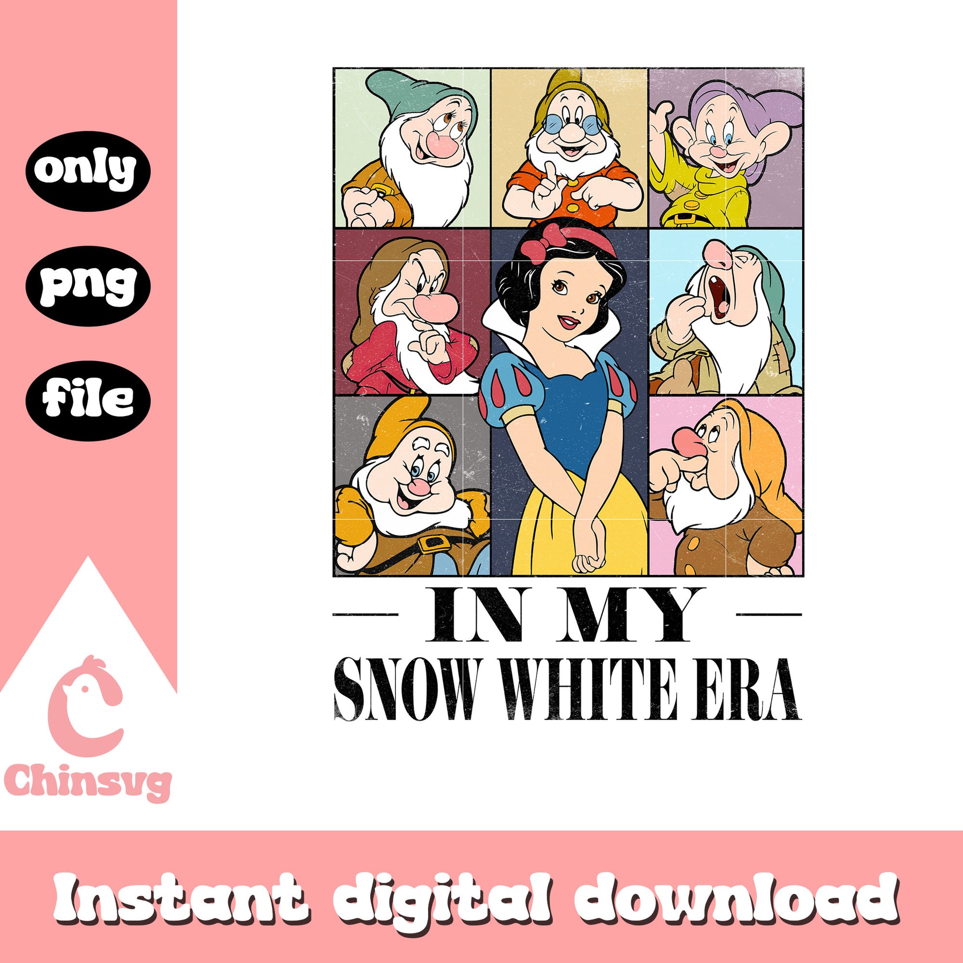 In my snow white era characters clipart png, snow white character png