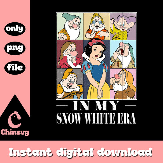 In my snow white era characters design png, snow white seven dwarfs png
