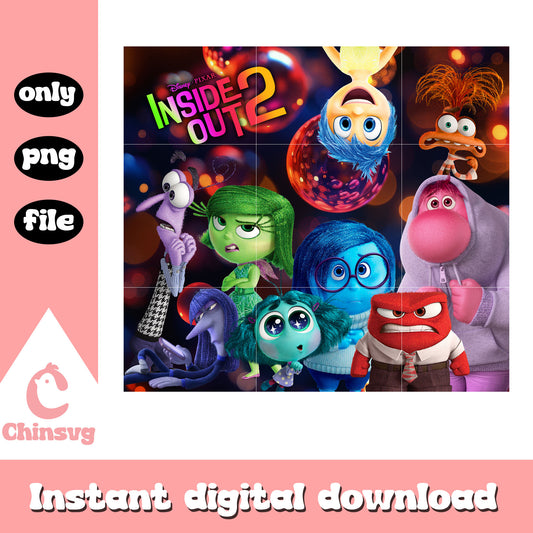 Inside out 2 beauty poster tumbler png, inside out movie poster​​​ png