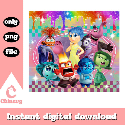 Inside out beauty characters design tumbler png, inside out on disney​ png
