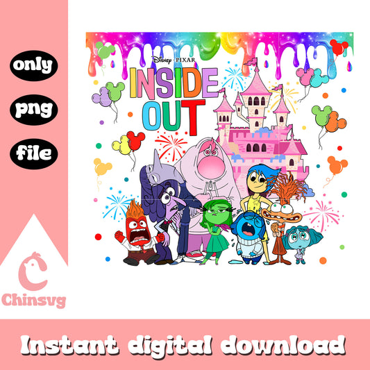 Inside out castle colour tumbler png, disney inside out​​ png