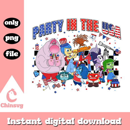 Inside out party in the usa png, Inside out 4th of july png