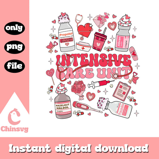 Intensive care unit valentine png, nurse valentine png