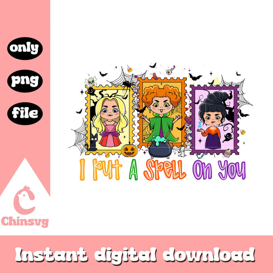 I put a spell on you frame design png, sanderson sisters png