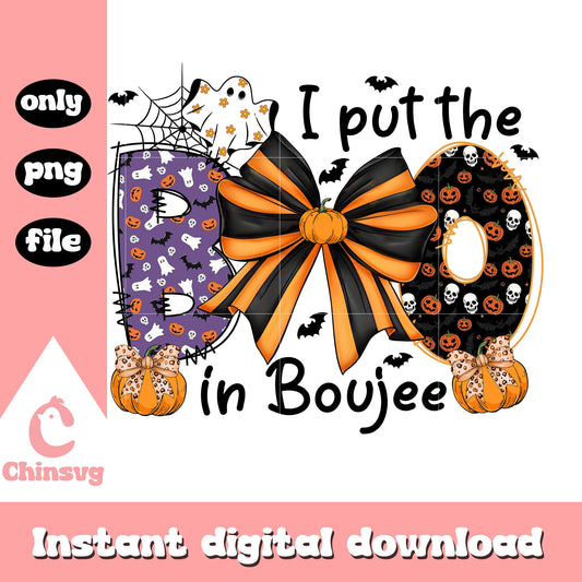 I put the boo in boujee design png, coquette halloween png