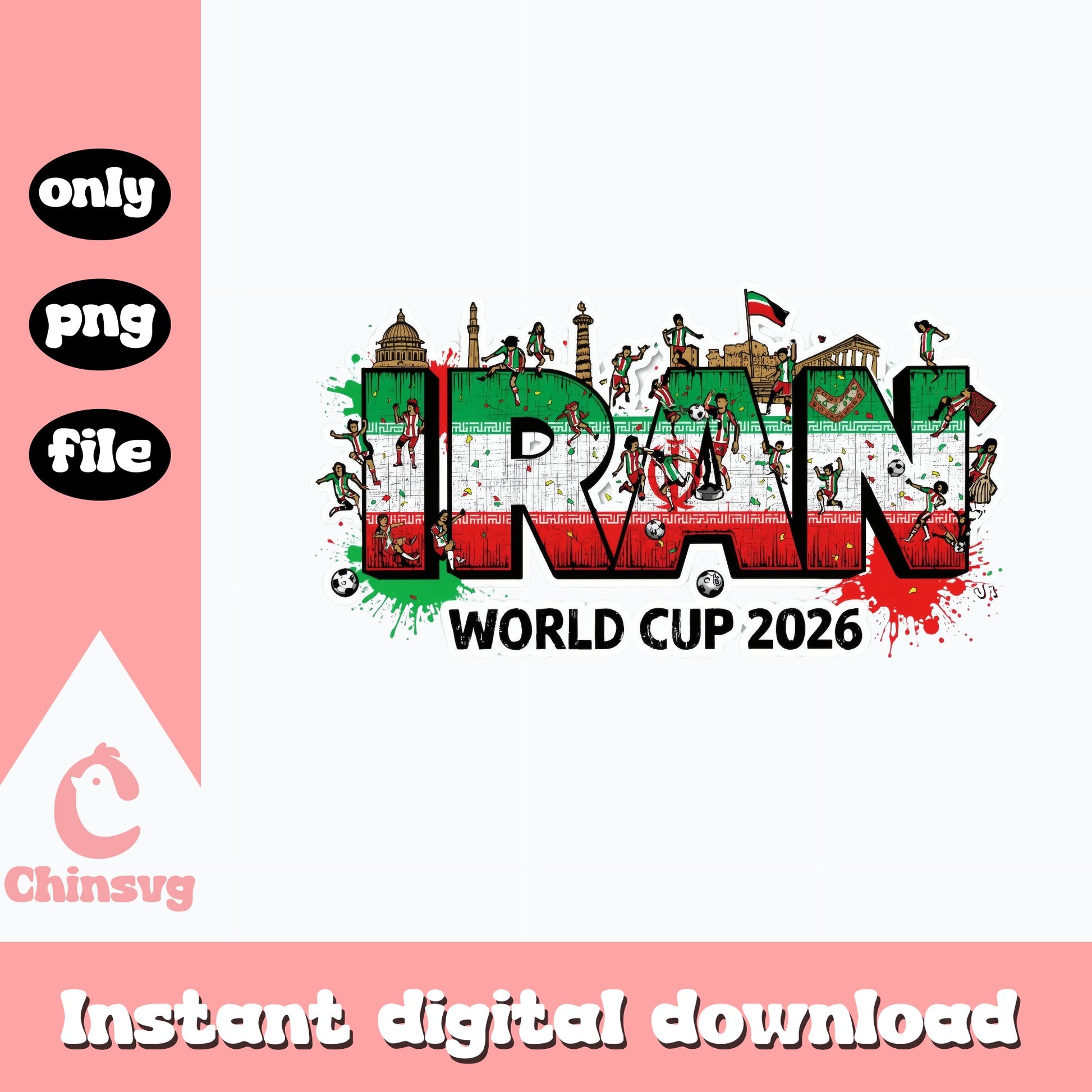 Iran World Cup 2026 PNG, Iran Soccer Team PNG, Football PNG