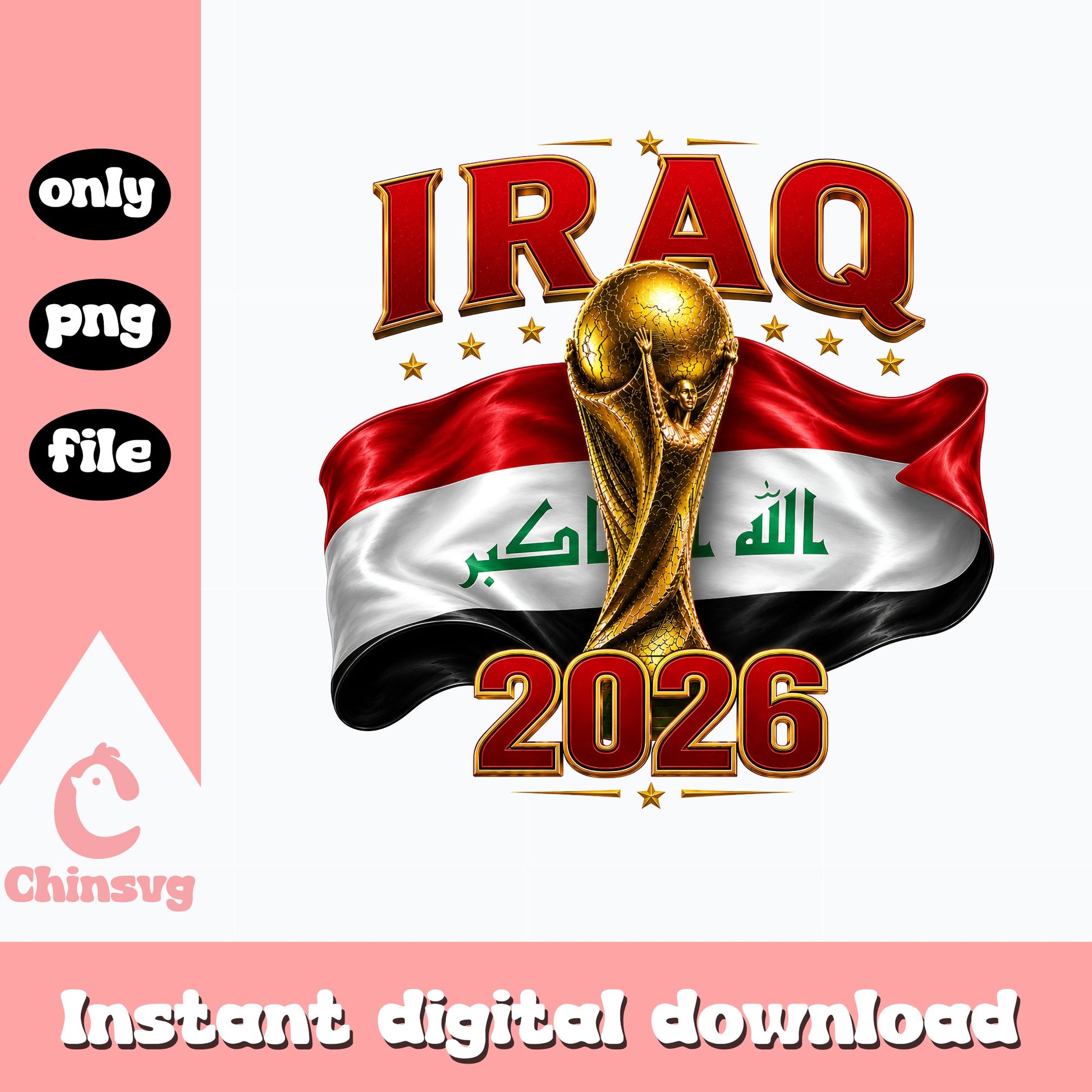 Iraq 2026 World Cup PNG, Iraq Flag Soccer PNG, Football PNG