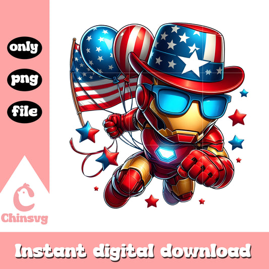 Iron Man 4th of july png, Ironman happy independence day png