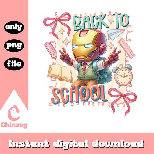 Iron man back to school coquette art png, iron man clipart png