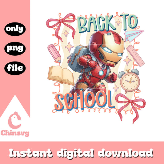 Iron man back to school coquette clipart png, iron man marvel png