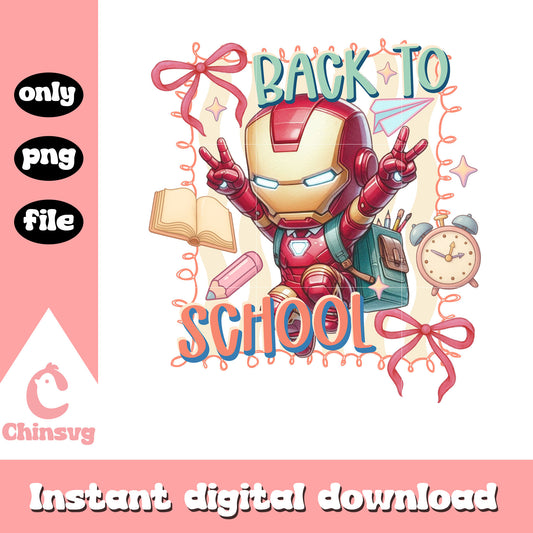 Iron man back to school coquette design png, marvel iron man png