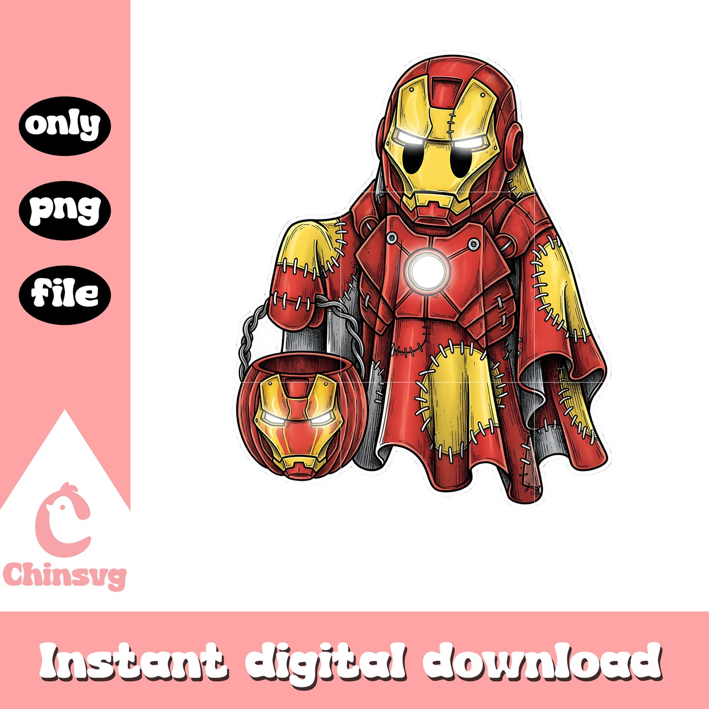 Ironman ghost hand candy halloween png, halloween ironman png