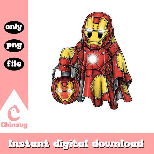 Ironman ghost hand candy halloween png, halloween ironman png