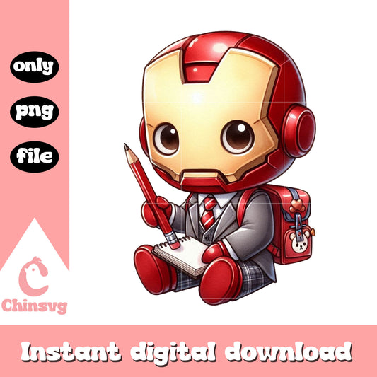 Iron man marvel character png, back to school png