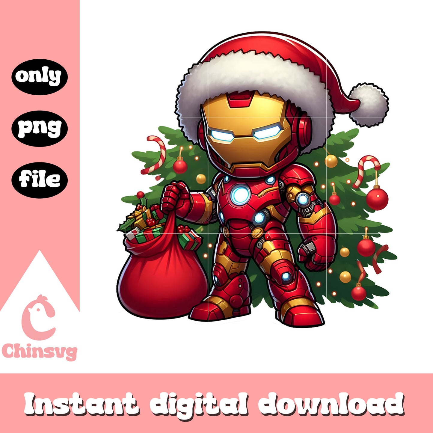 Iron man merry christmas png, christmas background png