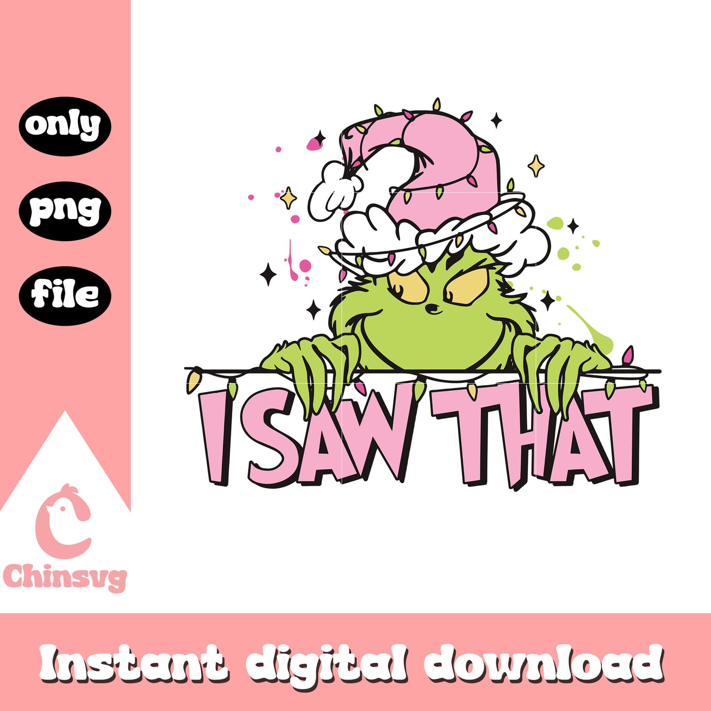 I saw that pink grinch christmas light png, grinch pic png