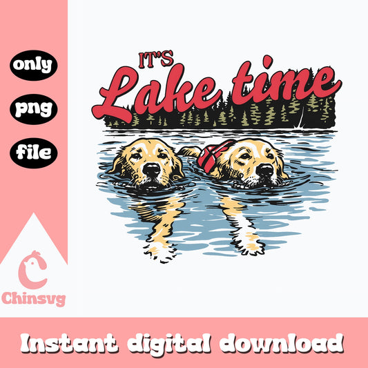 It's Lake Time Golden Retriever SVG, Dog Lover SVG, Summer PNG