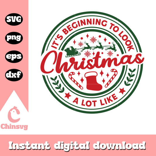 It's beginning to look christmas svg, christmas logo svg