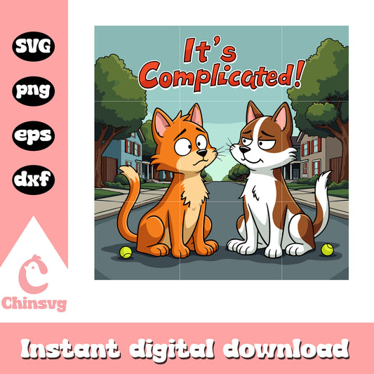 It's complicated the cartoon cats svg, cartoon character svg
