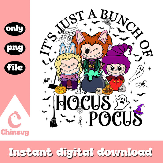 It's just a bunch of hocus pocus labubu design png, halloween png