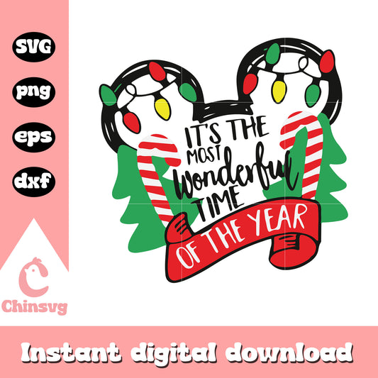 It's my favorite time of year christmas lights svg, mickey ears svg