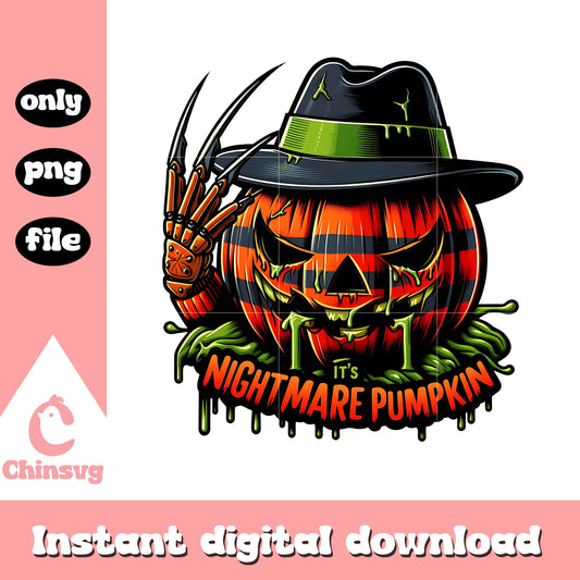 It's nightmare pumpkin freddy krueger design png, halloween png
